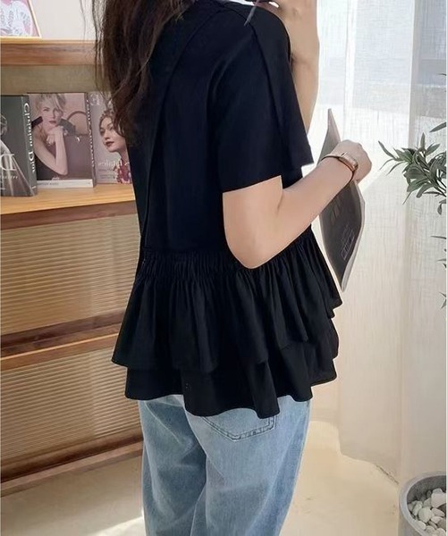 MAISON DE THERESE(メゾン ド テレーズ)の「綿Tシャツ(Tシャツ/カットソー・レディース・ブラック/ホワイト・S/M/L)」の4枚目の写真