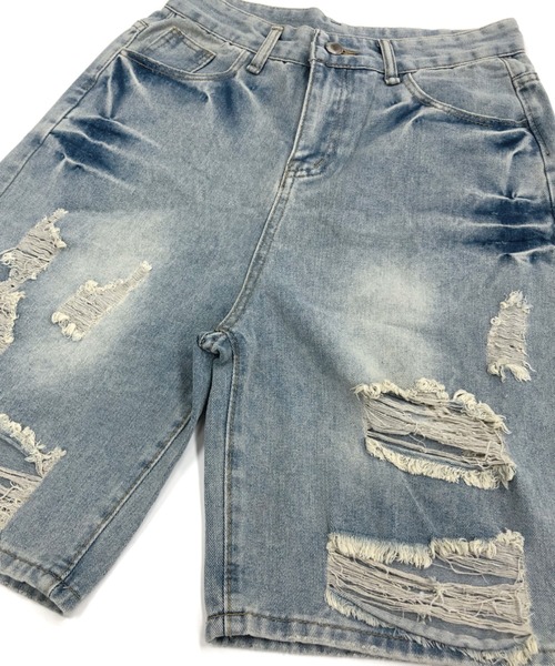 SHEENA(シーナ)の「ダメージハーフルーズデニムパンツ(デニムパンツ・レディース・ライトブルー・S/M/L)」の13枚目の写真