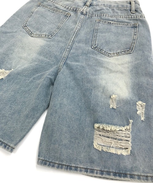 SHEENA(シーナ)の「ダメージハーフルーズデニムパンツ(デニムパンツ・レディース・ライトブルー・S/M/L)」の12枚目の写真