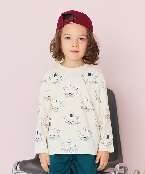 HOGAN RANCH WEAR（ホーガンランチウエア）の「ソウガラナガソデロンT（Tシャツ/カットソー・キッズ・イエロー/チャコール/ベージュ/レッド/ピンク/ブラック/アイボリー/エメラルド/オフホワイト/グレー・70/80/90/95/100/110/120/130/140/150）」の2枚目の写真