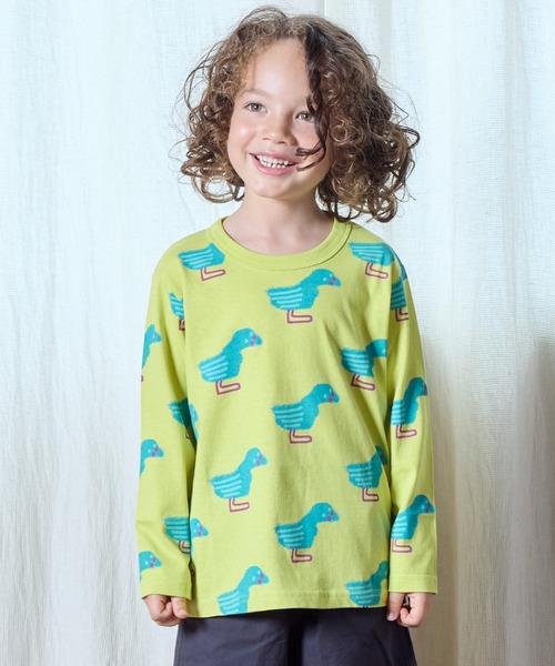 HOGAN RANCH WEAR（ホーガンランチウエア）の「ソウガラナガソデロンT（Tシャツ/カットソー・キッズ・イエロー/チャコール/ベージュ/レッド/ピンク/ブラック/アイボリー/エメラルド/オフホワイト/グレー・70/80/90/95/100/110/120/130/140/150）」の9枚目の写真