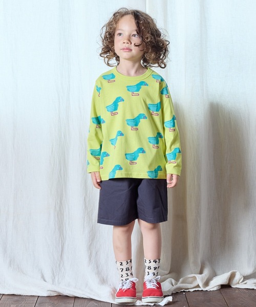 HOGAN RANCH WEAR（ホーガンランチウエア）の「ソウガラナガソデロンT（Tシャツ/カットソー・キッズ・イエロー/チャコール/ベージュ/レッド/ピンク/ブラック/アイボリー/エメラルド/オフホワイト/グレー・70/80/90/95/100/110/120/130/140/150）」の19枚目の写真