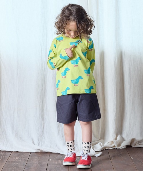 HOGAN RANCH WEAR（ホーガンランチウエア）の「ソウガラナガソデロンT（Tシャツ/カットソー・キッズ・イエロー/チャコール/ベージュ/レッド/ピンク/ブラック/アイボリー/エメラルド/オフホワイト/グレー・70/80/90/95/100/110/120/130/140/150）」の20枚目の写真