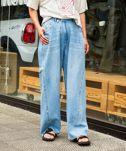 CHIGNON　ラップアジャストデニムパンツ　　オレンジ CHIGNON（シニヨン）の「CHIGNON ラップアジャストパンツ 3741