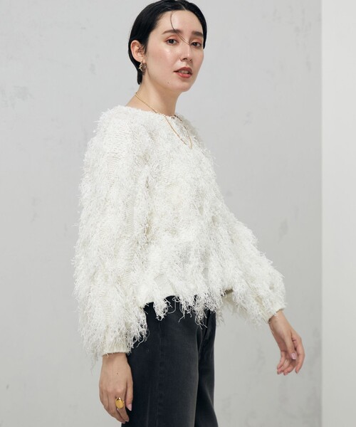 Laraaji(ララージ)の「カットジャガードプルオーバーニット(ニット/セーター・レディース・オフホワイト/ブラック・38)」の8枚目の写真