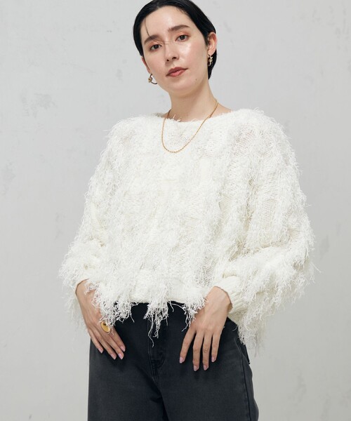 Laraaji(ララージ)の「カットジャガードプルオーバーニット(ニット/セーター・レディース・オフホワイト/ブラック・38)」の9枚目の写真