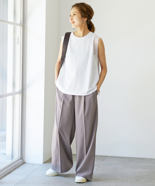 Spick & Span(スピックアンドスパン)の「オーガンジーコンビプルオーバー(Tシャツ/カットソー・レディース・ブラック/ベージュ/ホワイト・FREE)」の5枚目の写真