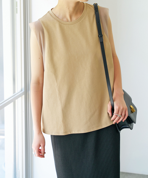 Spick & Span(スピックアンドスパン)の「オーガンジーコンビプルオーバー(Tシャツ/カットソー・レディース・ブラック/ベージュ/ホワイト・FREE)」の16枚目の写真