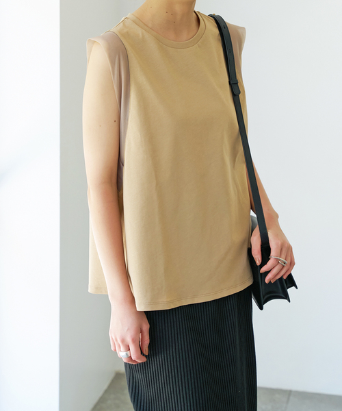 Spick & Span(スピックアンドスパン)の「オーガンジーコンビプルオーバー(Tシャツ/カットソー・レディース・ブラック/ベージュ/ホワイト・FREE)」の15枚目の写真