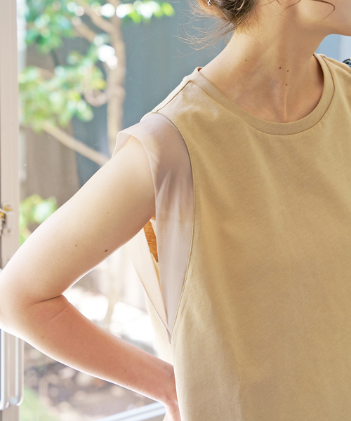 Spick & Span(スピックアンドスパン)の「オーガンジーコンビプルオーバー(Tシャツ/カットソー・レディース・ブラック/ベージュ/ホワイト・FREE)」の12枚目の写真