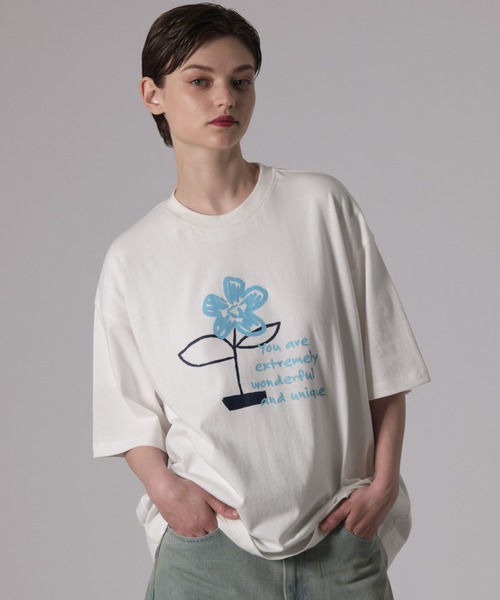 【訳あり】 セール】FLOWER フラワーロゴTシャツ（Tシャツ / T-SHIRT LOGO トップス