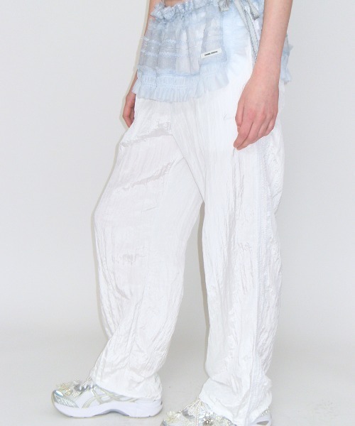 CRANK(クランク)の「FRILL LINE WRIKLED PANTS(その他パンツ・レディース・ネイビー/ホワイト/ブラウン・FREE)」の11枚目の写真