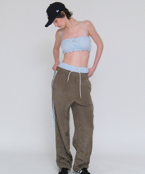 CRANK(クランク)の「FRILL LINE WRIKLED PANTS(その他パンツ・レディース・ネイビー/ホワイト/ブラウン・FREE)」の5枚目の写真
