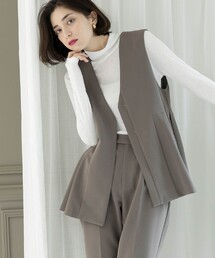 OPAQUE.CLIP | ペプラムジレ／セットアップ対応【洗濯機洗い可】(ベスト)