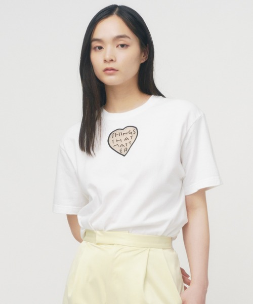THINGS THAT MATTER(シングス ザット マター)の「TONDABAYASHI RAN ×HEART T-SHIRT / トンダバヤシラン×ハートTシャツ(Tシャツ/カットソー・レディース・ホワイト/ブラック/レッド・FREE)」の6枚目の写真