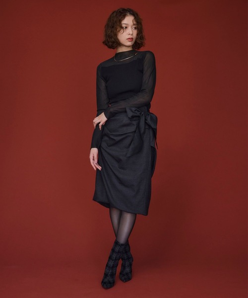 SEVEN TWELVE THIRTY(セヴントゥエルヴサーティー)の「チュールショートブーツ(ブーツ・レディース・ドット/ブラック系その他・24.5cm/24cm/23.5cm/23cm/22.5cm)」の20枚目の写真