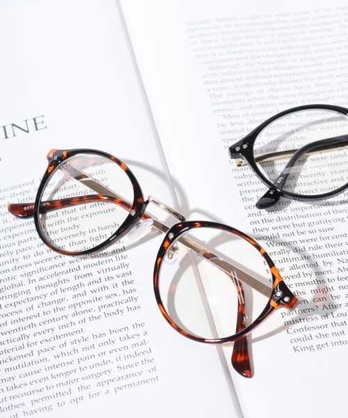 ボストン型メタルブリッジ ファッショングラス メガネ 眼鏡（メガネ