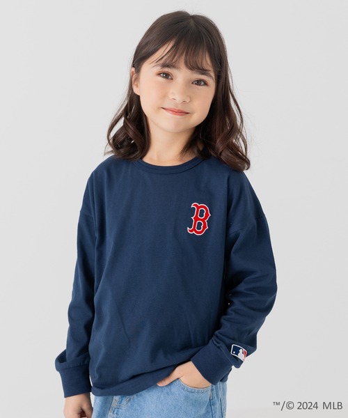MLB（メジャーリーグベースボール）の「MLB ロゴ 長袖Tシャツ（Tシャツ/カットソー・キッズ・モカ/オートミール/ネイビー/ホワイト/ブラック・90cm/100cm/110cm/120cm/130cm/140cm/150cm/160cm）」の5枚目の写真