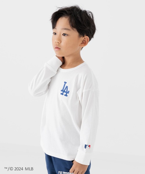 MLB（メジャーリーグベースボール）の「MLB ロゴ 長袖Tシャツ（Tシャツ/カットソー・キッズ・モカ/オートミール/ネイビー/ホワイト/ブラック・90cm/100cm/110cm/120cm/130cm/140cm/150cm/160cm）」の8枚目の写真