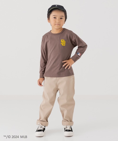 MLB（メジャーリーグベースボール）の「MLB ロゴ 長袖Tシャツ（Tシャツ/カットソー・キッズ・モカ/オートミール/ネイビー/ホワイト/ブラック・90cm/100cm/110cm/120cm/130cm/140cm/150cm/160cm）」の14枚目の写真