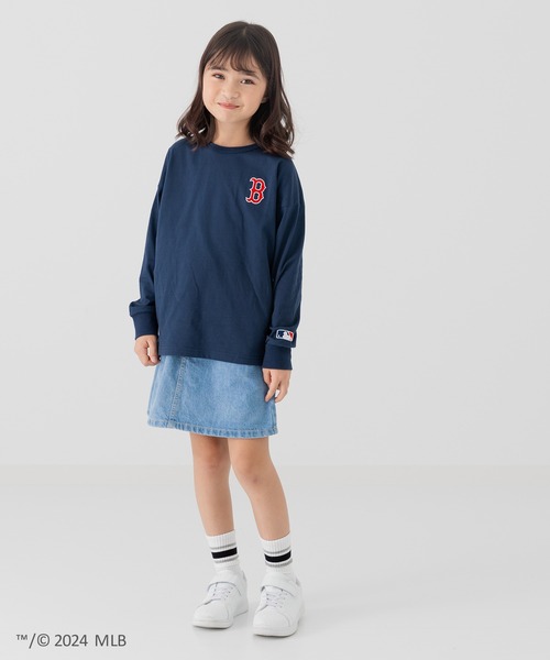 MLB（メジャーリーグベースボール）の「MLB ロゴ 長袖Tシャツ（Tシャツ/カットソー・キッズ・モカ/オートミール/ネイビー/ホワイト/ブラック・90cm/100cm/110cm/120cm/130cm/140cm/150cm/160cm）」の18枚目の写真
