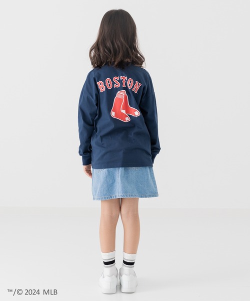 MLB（メジャーリーグベースボール）の「MLB ロゴ 長袖Tシャツ（Tシャツ/カットソー・キッズ・モカ/オートミール/ネイビー/ホワイト/ブラック・90cm/100cm/110cm/120cm/130cm/140cm/150cm/160cm）」の19枚目の写真
