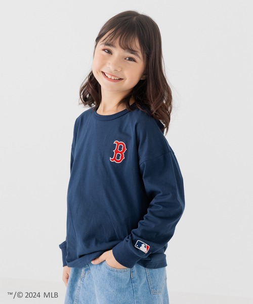 MLB（メジャーリーグベースボール）の「MLB ロゴ 長袖Tシャツ（Tシャツ/カットソー・キッズ・モカ/オートミール/ネイビー/ホワイト/ブラック・90cm/100cm/110cm/120cm/130cm/140cm/150cm/160cm）」の20枚目の写真
