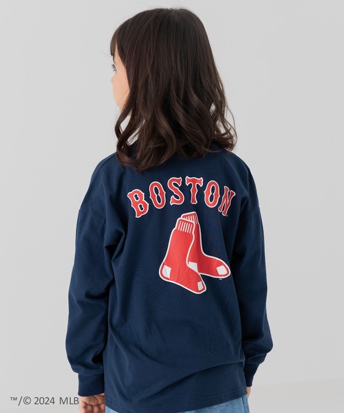 MLB（メジャーリーグベースボール）の「MLB ロゴ 長袖Tシャツ（Tシャツ/カットソー・キッズ・モカ/オートミール/ネイビー/ホワイト/ブラック・90cm/100cm/110cm/120cm/130cm/140cm/150cm/160cm）」の21枚目の写真