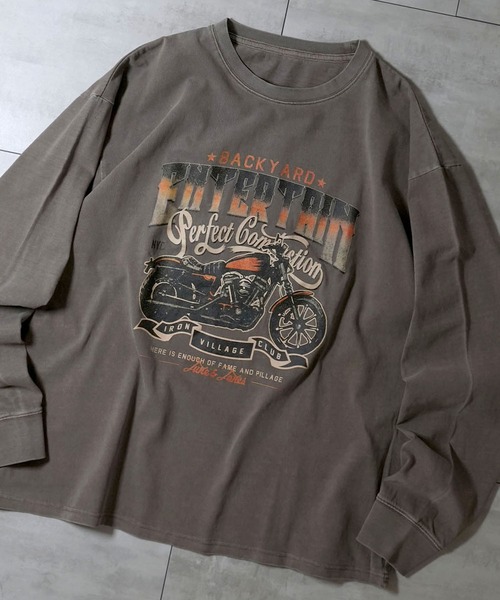 Ritzy（リッツィー）の「Pigment hard wash long sleeve T-shirt/ピグメント ハードウォッシュ 長袖 Tシャツ/ロンT（Tシャツ/カットソー・メンズ・ブラック/モカ/ブラック系その他/ブラウン系その他/ブラック系その他2/ブラウン系その他2/ブラック系その他3/ブラウン系その他3・M/L/XL）」の6枚目の写真