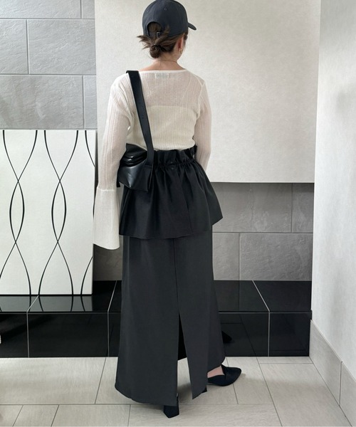 y/m by misato（イムバイミサト）の「ヘザーエステルツイルマルチWAYスカート（スカート・レディース・ブラック/チャコールグレー/ベージュ・FREE）」の18枚目の写真