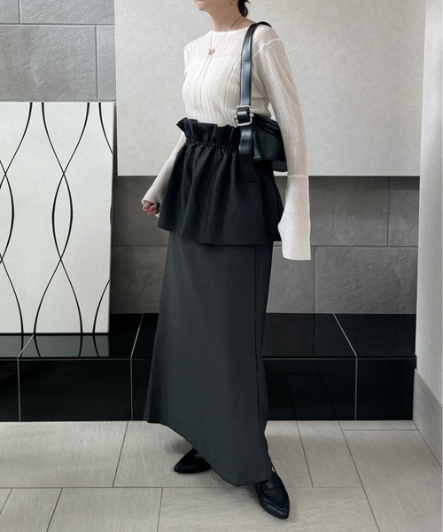 y/m by misato（イムバイミサト）の「ヘザーエステルツイルマルチWAYスカート（スカート・レディース・ブラック/チャコールグレー/ベージュ・FREE）」の15枚目の写真