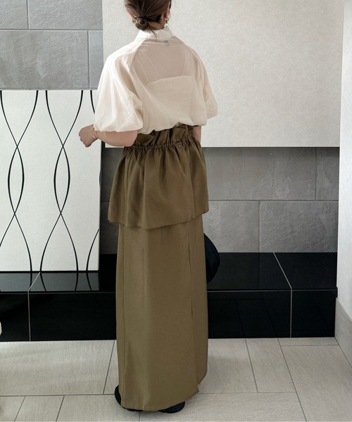 y/m by misato（イムバイミサト）の「ヘザーエステルツイルマルチWAYスカート（スカート・レディース・ブラック/チャコールグレー/ベージュ・FREE）」の10枚目の写真