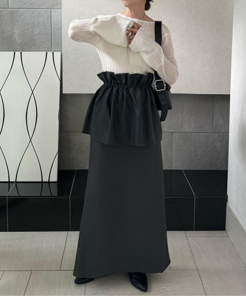 y/m by misato（イムバイミサト）の「ヘザーエステルツイルマルチWAYスカート（スカート・レディース・ブラック/チャコールグレー/ベージュ・FREE）」の13枚目の写真