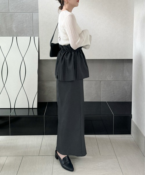 y/m by misato（イムバイミサト）の「ヘザーエステルツイルマルチWAYスカート（スカート・レディース・ブラック/チャコールグレー/ベージュ・FREE）」の16枚目の写真