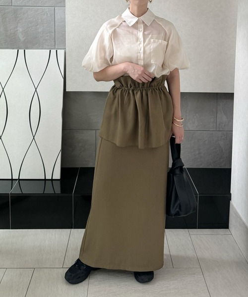 y/m by misato（イムバイミサト）の「ヘザーエステルツイルマルチWAYスカート（スカート・レディース・ブラック/チャコールグレー/ベージュ・FREE）」の6枚目の写真