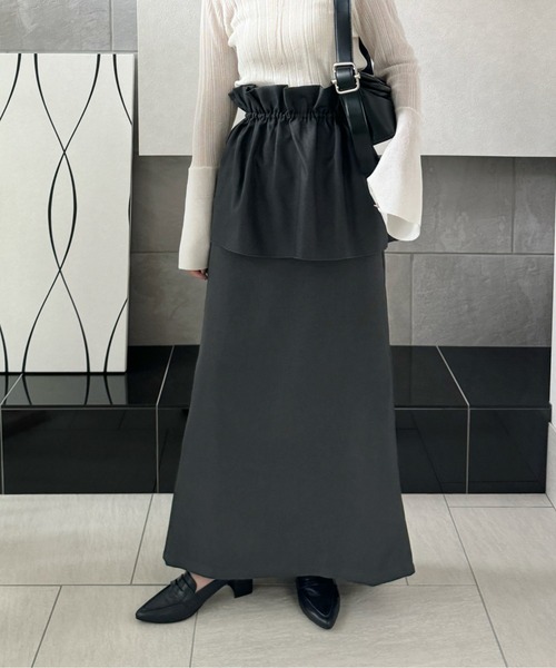 y/m by misato（イムバイミサト）の「ヘザーエステルツイルマルチWAYスカート（スカート・レディース・ブラック/チャコールグレー/ベージュ・FREE）」の14枚目の写真