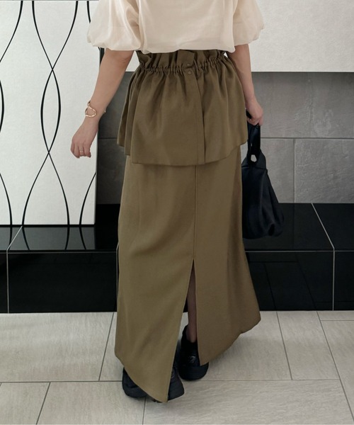 y/m by misato（イムバイミサト）の「ヘザーエステルツイルマルチWAYスカート（スカート・レディース・ブラック/チャコールグレー/ベージュ・FREE）」の8枚目の写真