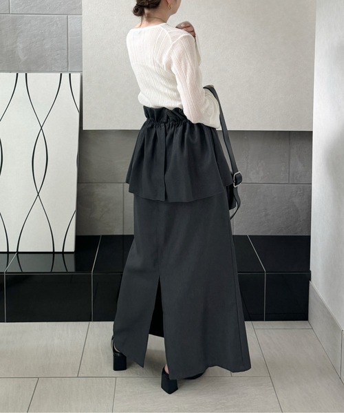 y/m by misato（イムバイミサト）の「ヘザーエステルツイルマルチWAYスカート（スカート・レディース・ブラック/チャコールグレー/ベージュ・FREE）」の17枚目の写真