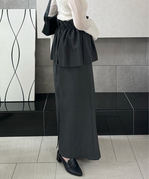 y/m by misato（イムバイミサト）の「ヘザーエステルツイルマルチWAYスカート（スカート・レディース・ブラック/チャコールグレー/ベージュ・FREE）」の20枚目の写真