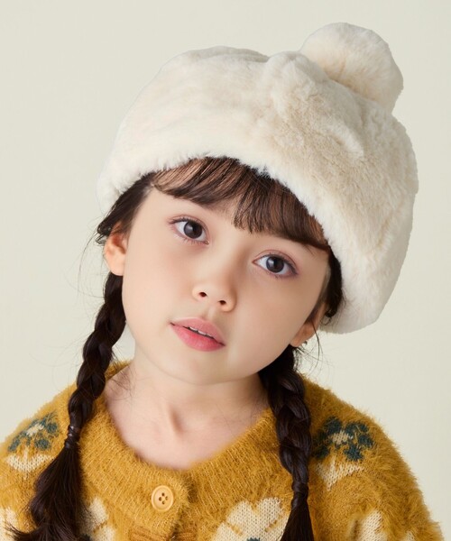 CA4LA☆ベルベットファー付き黒ベレー帽 【公式通販】