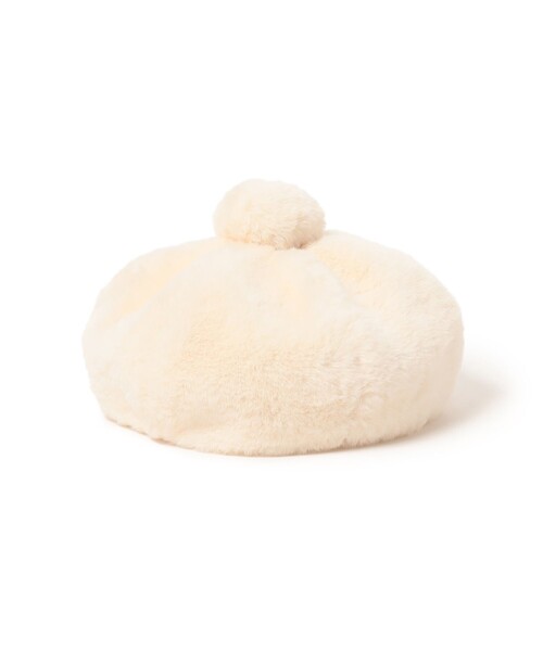 BEAMS mini（ビームスミニ）の「フェイクファー ポンポン ベレー 2024FW（ハンチング/ベレー帽・キッズ・ブラウン/オフホワイト/ブラウン系その他4・ONE SIZE）」の10枚目の写真