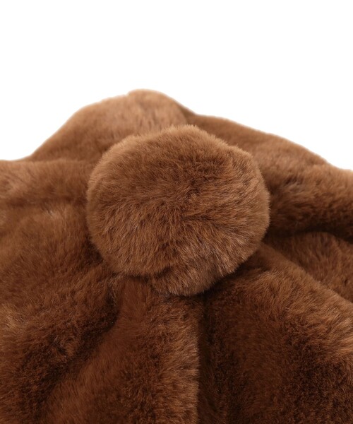 BEAMS mini（ビームスミニ）の「フェイクファー ポンポン ベレー 2024FW（ハンチング/ベレー帽・キッズ・ブラウン/オフホワイト/ブラウン系その他4・ONE SIZE）」の15枚目の写真