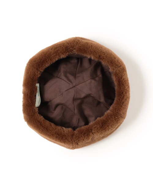 BEAMS mini（ビームスミニ）の「フェイクファー ポンポン ベレー 2024FW（ハンチング/ベレー帽・キッズ・ブラウン/オフホワイト/ブラウン系その他4・ONE SIZE）」の16枚目の写真