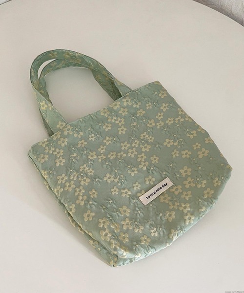 TONE SELECT GOODS（トーンセレクトグッズ）の「Liaa/花柄 ミニトートバッグ A18425（トートバッグ・レディース・グリーン系1/グリーン系3/ブルー/ライトブルー/グリーン系2/ピンク・FREE）」の3枚目の写真