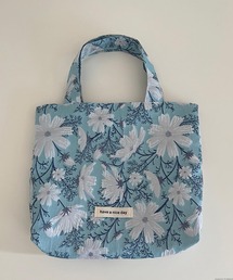 トートバッグ（ブルー・ネイビー/青色系・花柄・ボタニカル柄