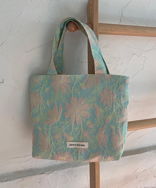 TONE SELECT GOODS（トーンセレクトグッズ）の「Liaa/花柄 ミニトートバッグ A18425（トートバッグ・レディース・グリーン系1/グリーン系3/ブルー/ライトブルー/グリーン系2/ピンク・FREE）」の5枚目の写真