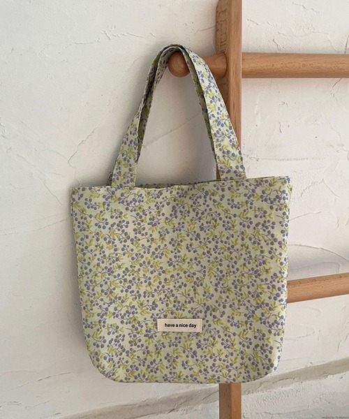 TONE SELECT GOODS（トーンセレクトグッズ）の「Liaa/花柄 ミニトートバッグ A18425（トートバッグ・レディース・グリーン系1/グリーン系3/ブルー/ライトブルー/グリーン系2/ピンク・FREE）」の9枚目の写真
