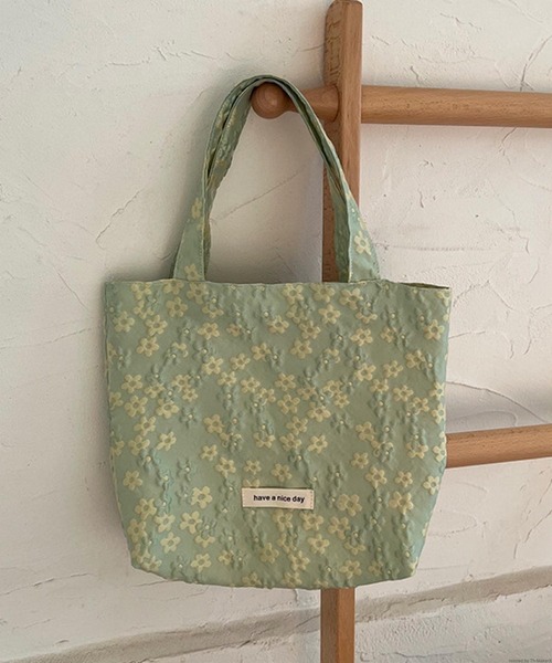 TONE SELECT GOODS（トーンセレクトグッズ）の「Liaa/花柄 ミニトートバッグ A18425（トートバッグ・レディース・グリーン系1/グリーン系3/ブルー/ライトブルー/グリーン系2/ピンク・FREE）」の10枚目の写真