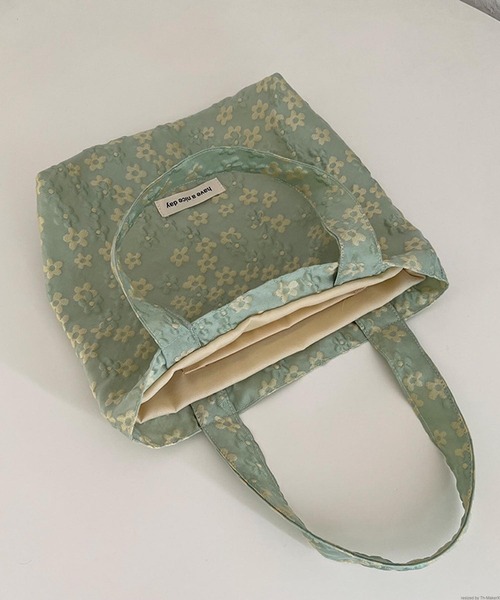 TONE SELECT GOODS（トーンセレクトグッズ）の「Liaa/花柄 ミニトートバッグ A18425（トートバッグ・レディース・グリーン系1/グリーン系3/ブルー/ライトブルー/グリーン系2/ピンク・FREE）」の11枚目の写真