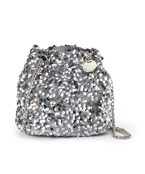 OPAQUE.CLIP（オペークドットクリップ）の「◆【2WAY】スパンコール巾着ミニショルダーバッグ（ショルダーバッグ・レディース・グリーン系5/ブラック/チャコールグレー/ホワイト系3/ダークブラウン/ピンク系・00）」の3枚目の写真